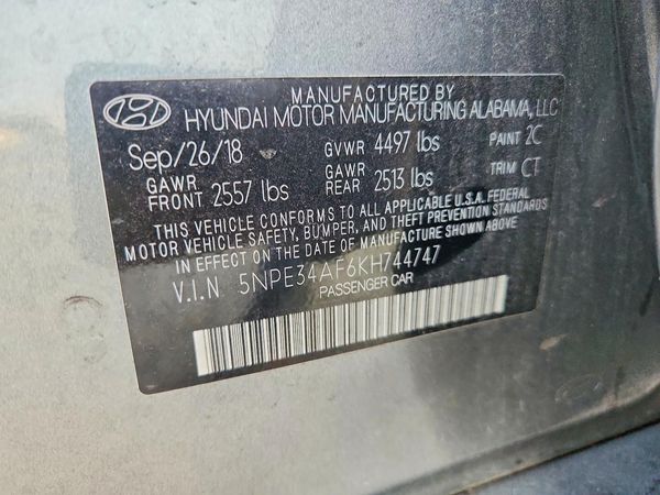 2019 HYUNDAI SONATA