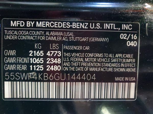 2016 MERCEDES-BENZ C C300-4M — VINS