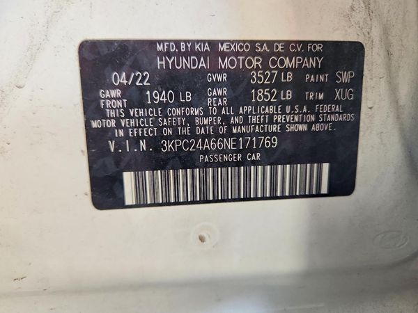 2022 HYUNDAI ACCENT