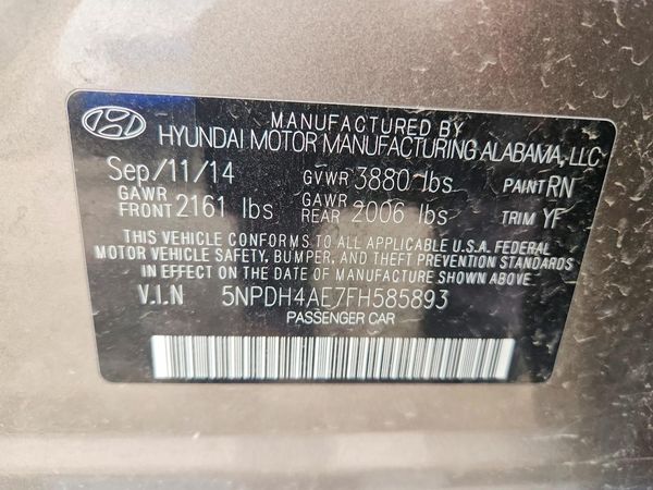 2015 HYUNDAI ELANTRA GLS(Middle)