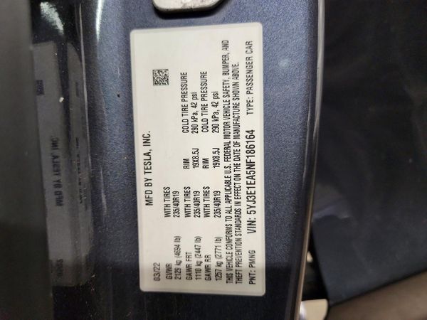 2022 TESLA MODEL 3