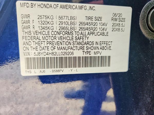 2020 ACURA MDX SH-AWD ADVANCE 6P