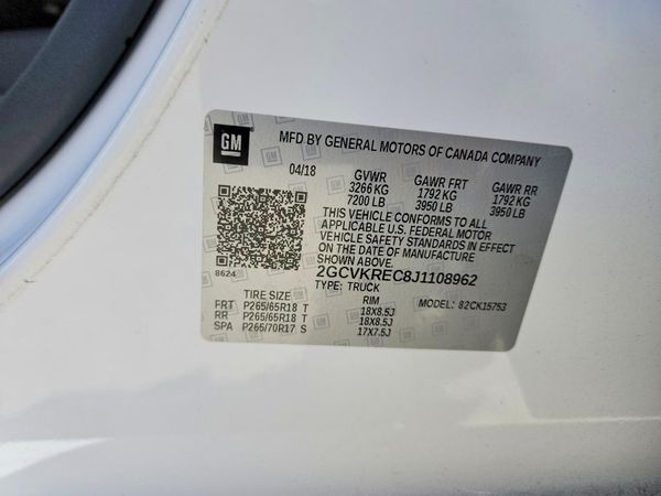 2018 CHEVROLET SILVERADO LT