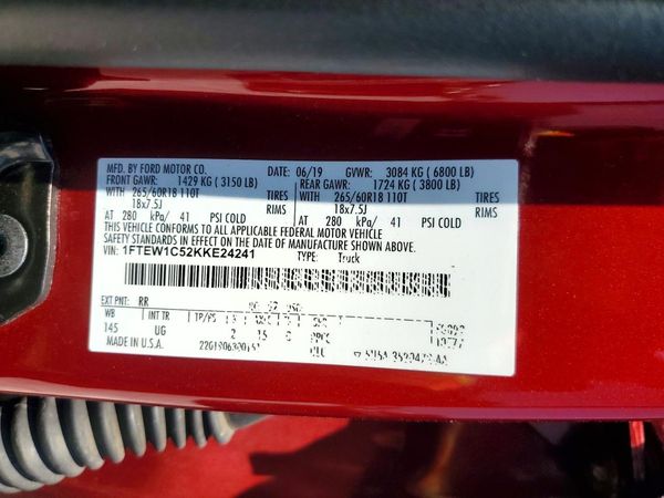 2019 FORD F150