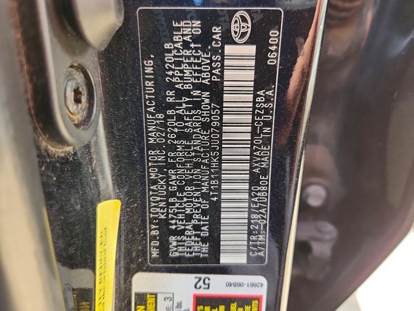 2018 TOYOTA CAMRY L/LE/SE/XLE