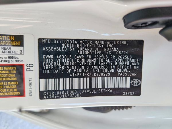 2014 TOYOTA CAMRY