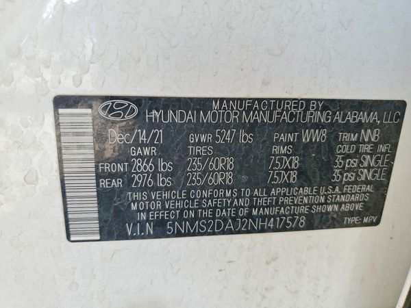 2022 HYUNDAI SANTA FE SEL