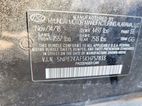 2019 HYUNDAI SONATA