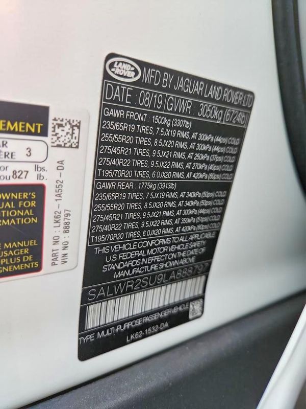 2020 LAND ROVER RANGE ROVER SPORT HSE