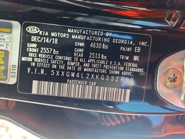 2019 KIA OPTIMA SX