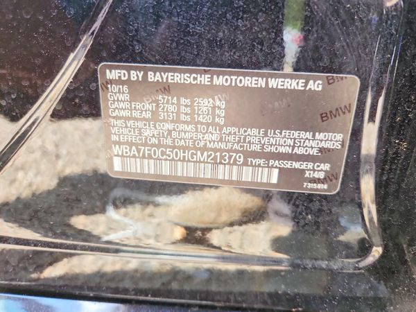 2017 BMW 7 SERIES — VINS
