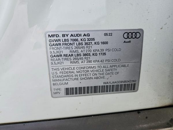 2022 AUDI E-TRON quattro Premium Plus
