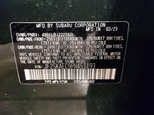 2023 SUBARU FORESTER Premium ES, SMART