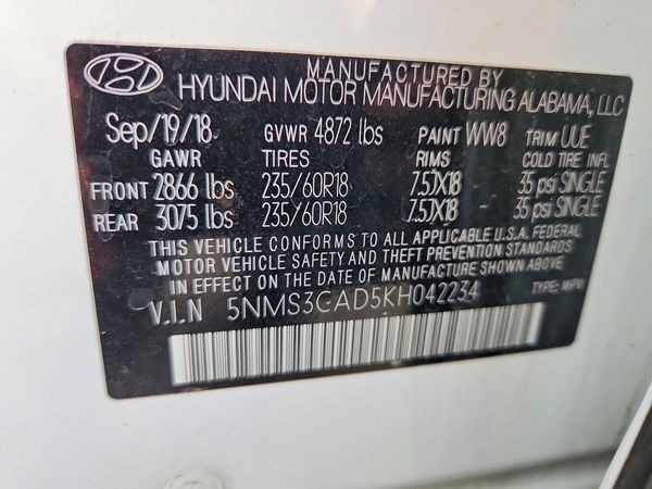 2019 HYUNDAI SANTA FE