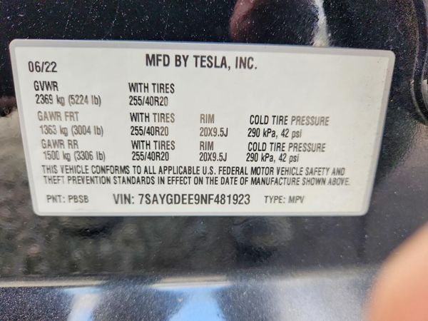 2022 TESLA MODEL Y