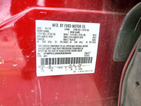 2019 FORD EDGE SEL