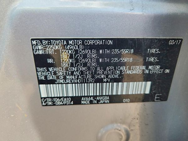 2017 TOYOTA RAV4 Ltd Hybrid