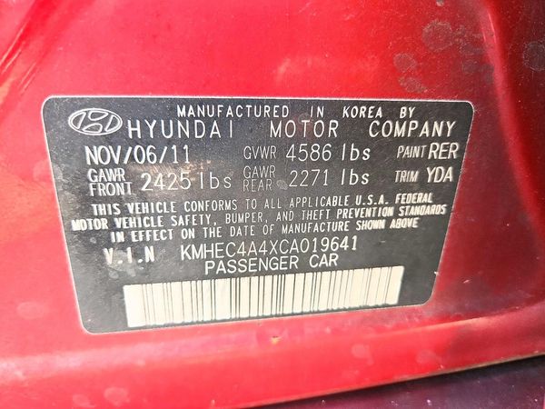 2012 HYUNDAI SONATA Middle level