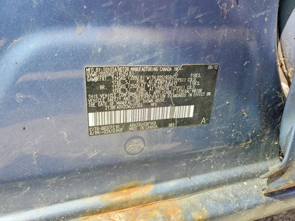 2012 TOYOTA RAV4 Standard — VINS