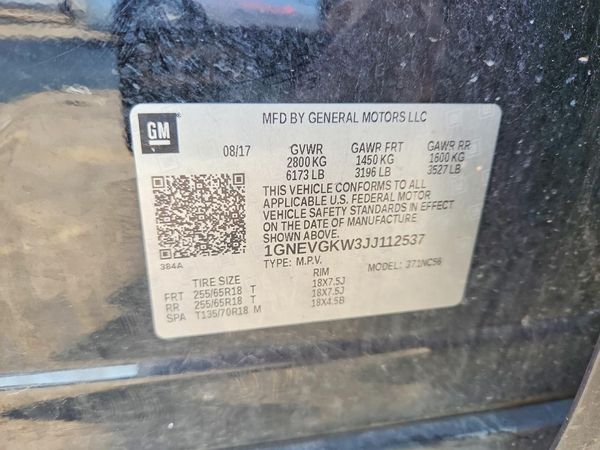 2018 CHEVROLET TRAVERSE LT