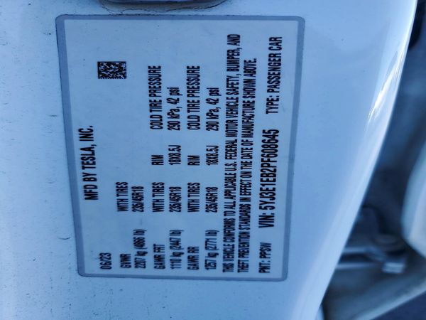 2023 TESLA MODEL 3 — VINS