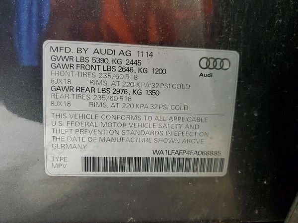 2015 AUDI Q5 Premium Plus — VINS