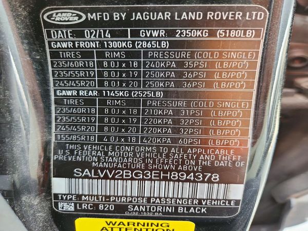 2014 LAND ROVER RANGEROVER Prestige Premium — VINS
