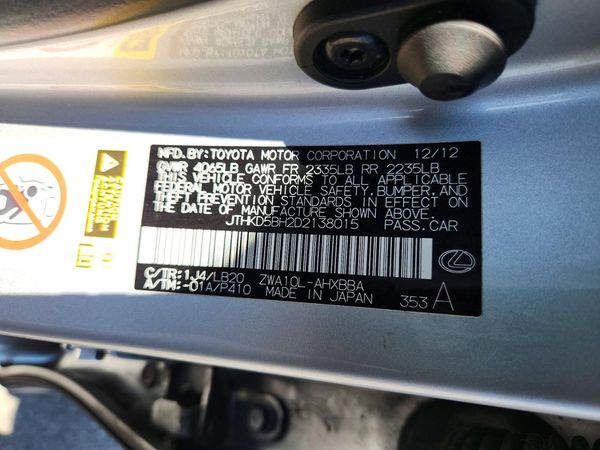 2013 LEXUS CT 200h