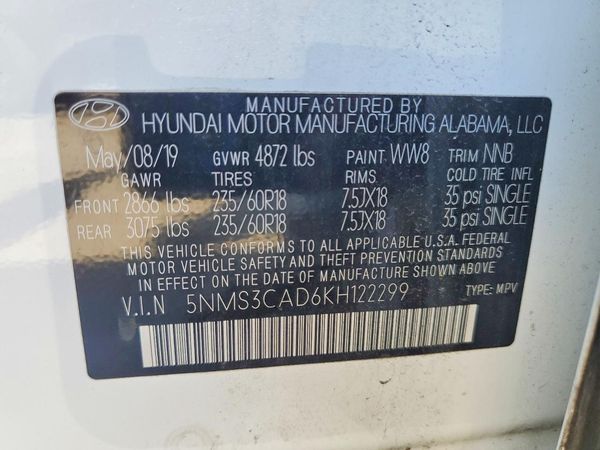 2019 HYUNDAI SANTA FE SEL, SEL Plus