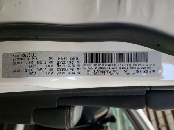2016 JEEP CHEROKEE Latitude/Longitude/North