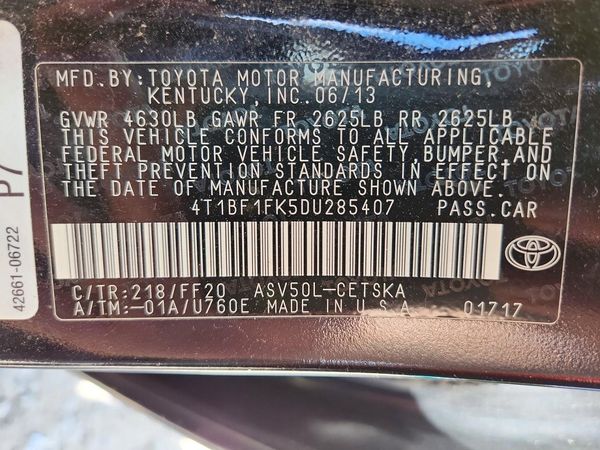 2013 TOYOTA CAMRY
