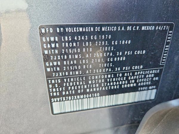 2022 VOLKSWAGEN TAOS