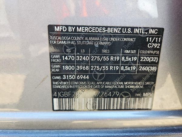 2012 MERCEDES-BENZ GL GL450 4-MATIC