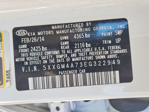 2014 KIA OPTIMA 2.4 LX STD/Conv