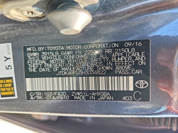 2017 TOYOTA PRIUS