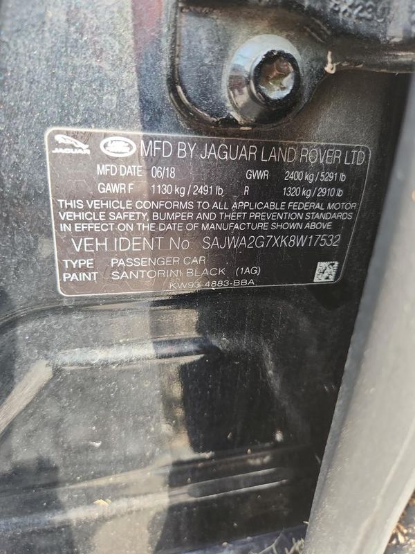 2019 JAGUAR XJ XJL Portfolio/XJ 50 — VINS