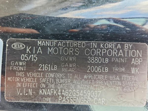 2016 KIA FORTE 4D LX GL (Middle-Low Grade)