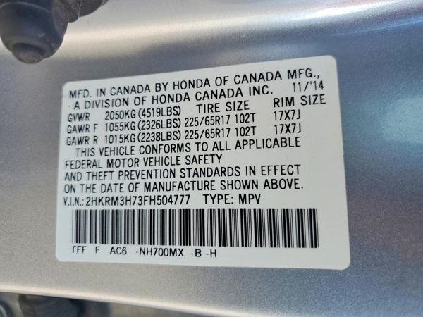 2015 HONDA CRV EX-L