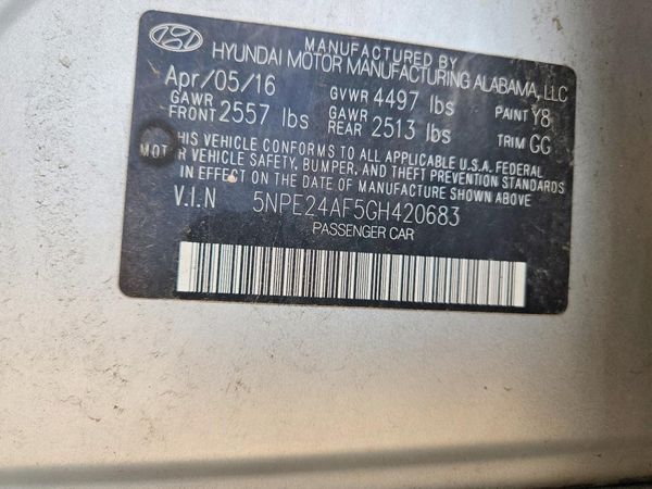 2016 HYUNDAI SONATA