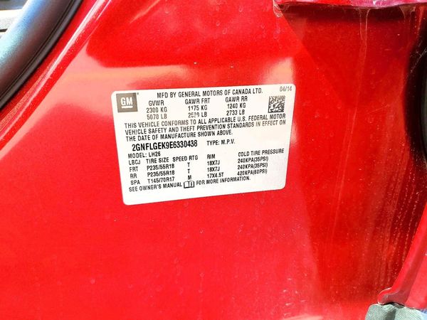 2014 CHEVROLET EQUINOX 2LT