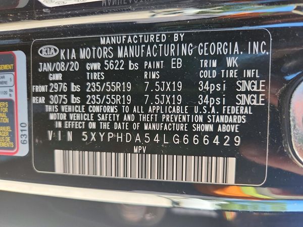 2020 KIA SORENTO EX, S
