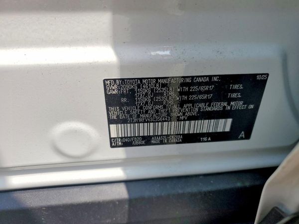 2025 TOYOTA RAV4 — VINS