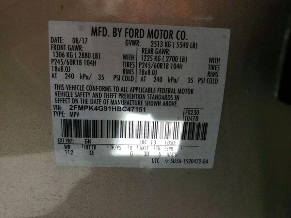 2017 FORD EDGE SE