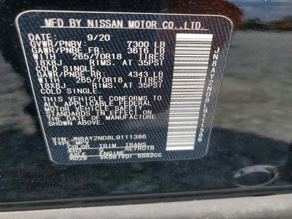 2020 NISSAN ARMADA
