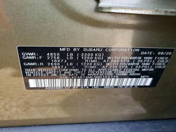 2021 SUBARU OUTBACK