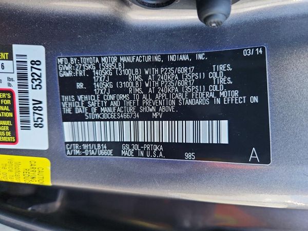 2014 TOYOTA SIENNA