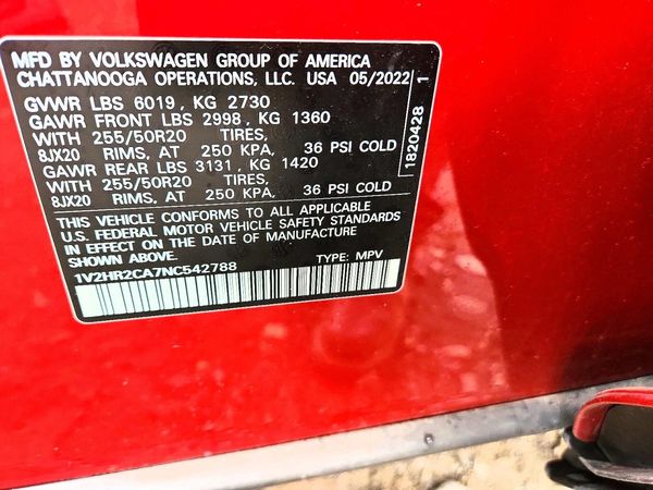 2022 VOLKSWAGEN ATLAS