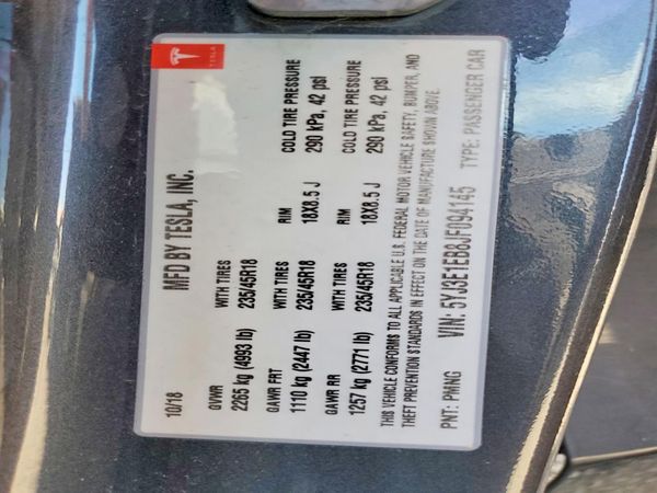 2018 TESLA MODEL 3