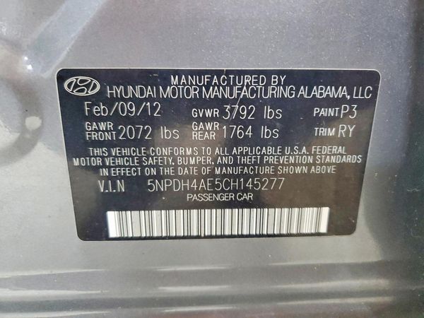 2012 HYUNDAI ELANTRA GLS(Middle grade)