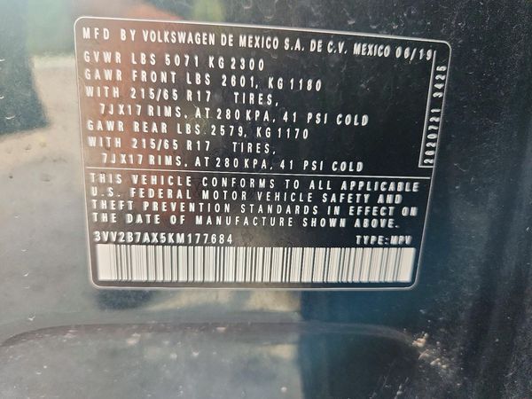 2019 VOLKSWAGEN TIGUAN